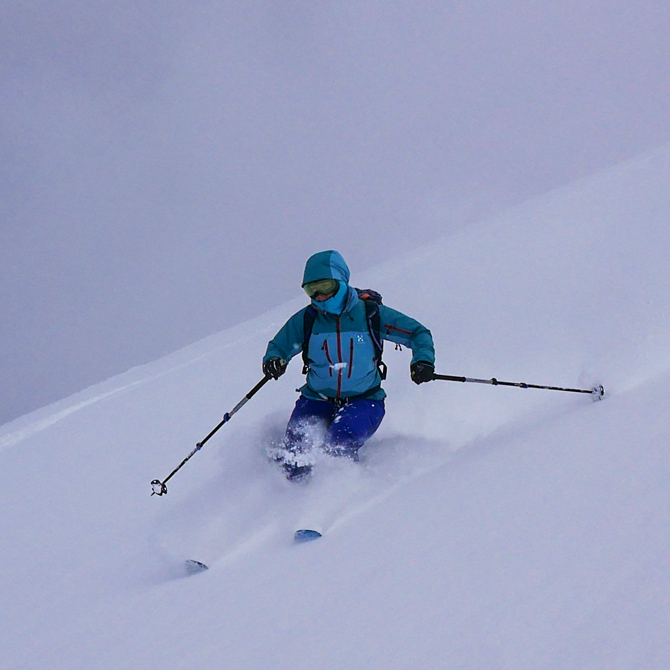 Skiing arctic powder